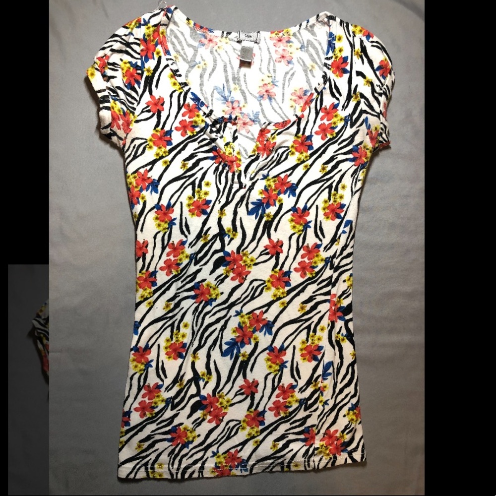 Zebra Floral Blouse